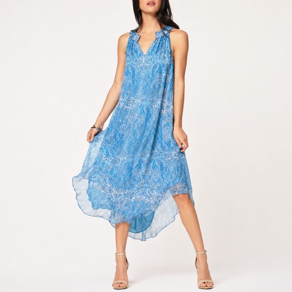Ramy Brook Jolie Blue Paisley Midi Dress Size S